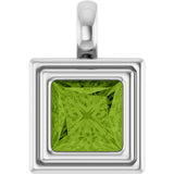 14K White Gold Natural Peridot Charm/Pendant