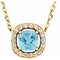 14K Yellow Natural Sky Blue Topaz & .04 CTW Natural Diamond 16