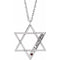 Rhodium-Plated Sterling Silver Personalized Imitation Mozambique Garnet Star of David 18