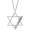 Rhodium-Plated Sterling Silver Personalized Imitation Emerald Star of David 18
