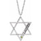 Rhodium-Plated Sterling Silver Personalized Imitation Peridot Star of David 18