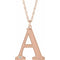 14K Rose Engravable Imitation Diamond Initial A 18