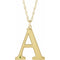 10K Yellow Engravable Imitation Peridot Initial A 18