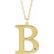 14K Yellow Gold-Plated Sterling Silver Engravable Imitation Aquamarine Initial B 18