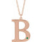 14K Rose Gold-Plated Sterling Silver Engravable Imitation Emerald Initial B 18