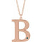 14K Rose Gold-Plated Sterling Silver Engravable Imitation Alexandrite Initial B 18