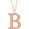 14K Rose Engravable Imitation Peridot Initial B 18