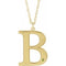 14K Yellow Gold-Plated Sterling Silver Engravable Imitation Peridot Initial B 18