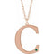 14K Rose Engravable Imitation Emerald Initial C 18