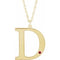 10K Yellow Engravable Imitation Ruby Initial D 18