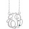 14K White 20 mm 2-Initials Imitation Alexandrite Script Monogram 18