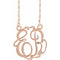 14K Rose Gold-Plated Sterling Silver 20 mm 2 Initials .02 CT Natural Diamond Script Monogram 18