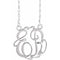 14K White 20 mm 2 Initials .02 CT Natural Diamond Script Monogram 18
