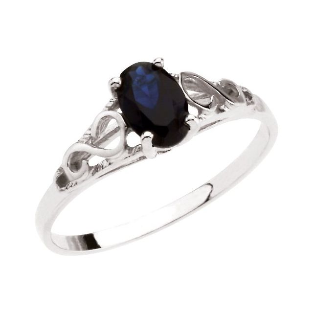 14KW September Imitation Birthstone Ring