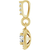 14K Yellow Gold 1/5 CTW Natural Diamond Halo-Style Pendant