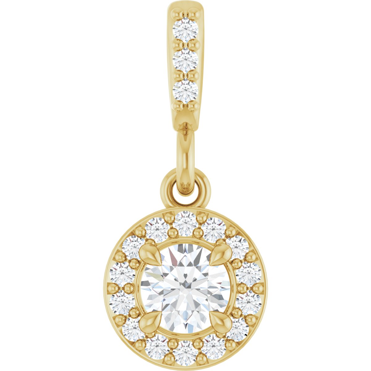 14K Yellow Gold 1/5 CTW Natural Diamond Halo-Style Pendant