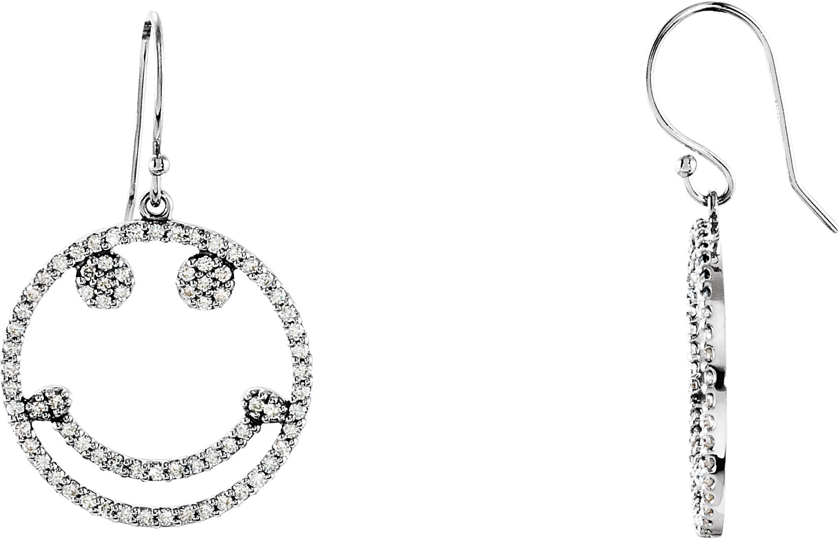 Accented Smiley Face Earrings