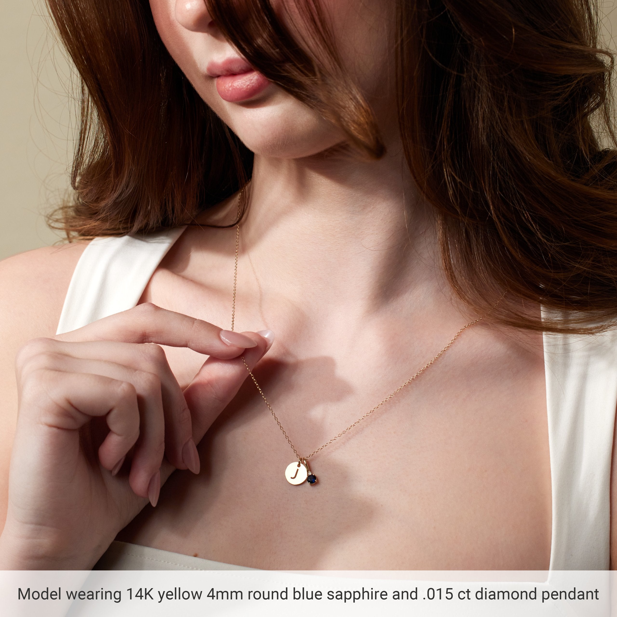 Platinum Natural Aquamarine & .015 CT Natural Diamond Charm/Pendant