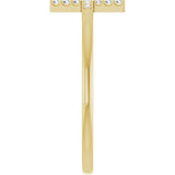 14K Yellow Gold .07 CTW Natural Diamond Sideways Cross Ring