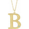 10K Yellow Engravable Imitation Blue Zircon Initial B 18