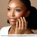 14K Yellow Gold Natural Aquamarine Stackable Ring