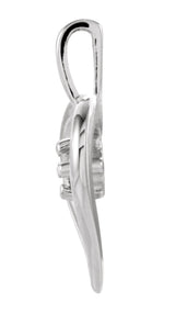 14K White Gold .02 CT Natural Diamond Heart Pendant