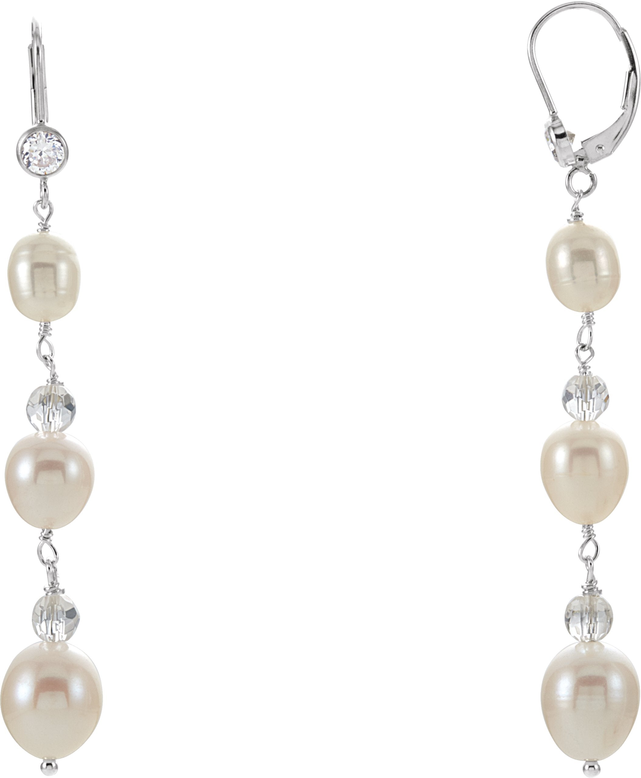 Pearl & Crystal Dangle Earrings