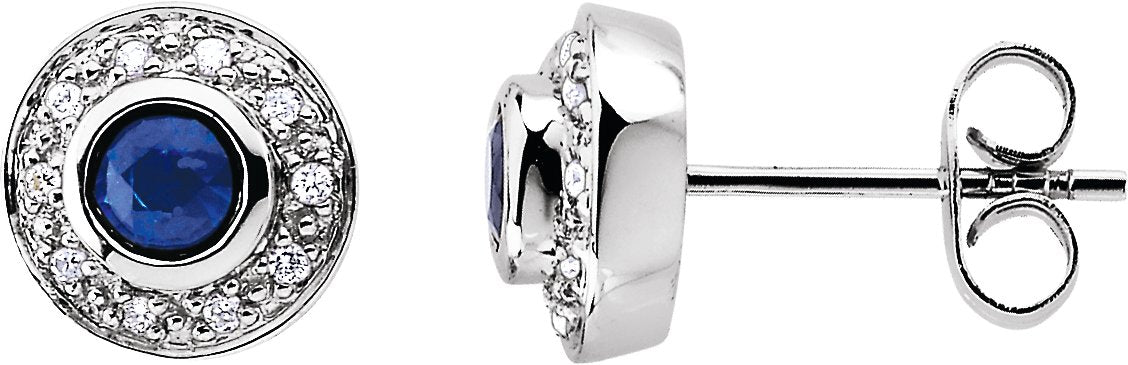 Bezel-Set Halo-Style Earrings