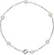 Sterling Silver Cultured White Freshwater Pearl 5-Station 7