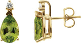 Pear 3-Prong Accented Earrings