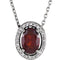 14K White Natural Mozambique Garnet & .05 CTW Natural Diamond 16