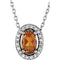 14K White Natural Citrine & .05 CTW Natural Diamond 16