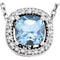 14K White Natural Sky Blue Topaz & .04 CTW Natural Diamond 16