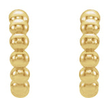 14K Yellow Gold Beaded 12 mm Hoop Earrings