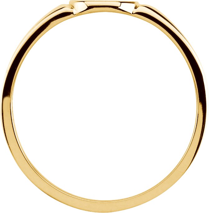 14K Yellow Gold Oval Signet Ring
