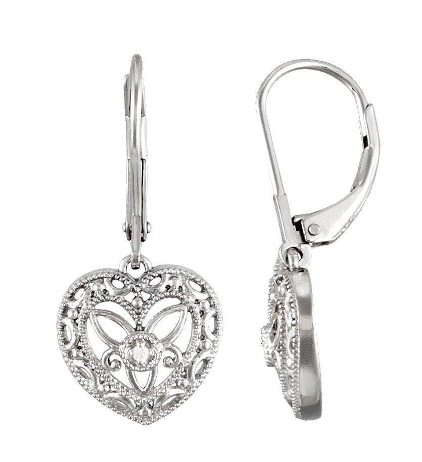 Granulated Filigree Heart Earrings