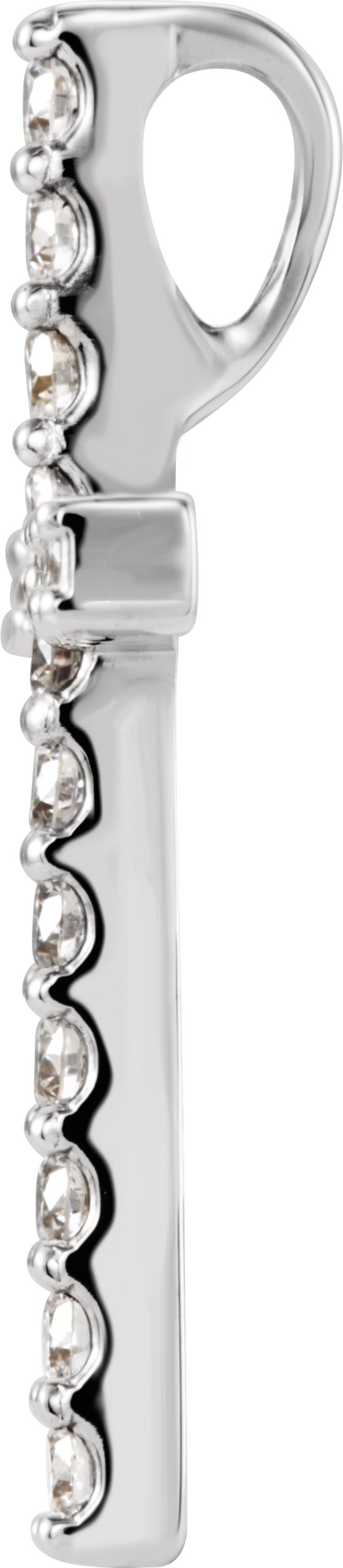 14K White Gold 1/2 CTW Natural Diamond Petite Cross Pendant