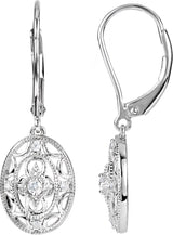 Granulated Filigree Lever Back Earrings