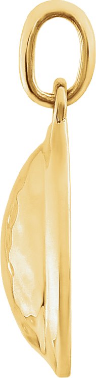 14K Yellow Gold Hammered Disk Pendant