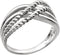 14K White Gold Rope Criss-Cross Ring