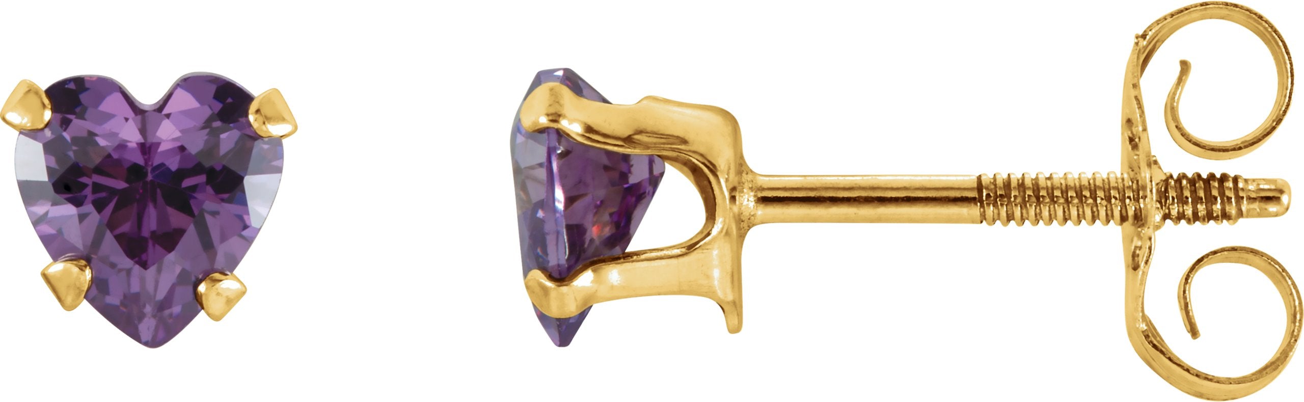 Heart Snap-In Youth Stud Earrings