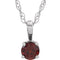 14K White 3 mm Imitation Mozambique Garnet Youth Solitaire 14