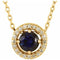 14K Yellow Natural Blue Sapphire & .05 CTW Natural Diamond Halo-Style 16