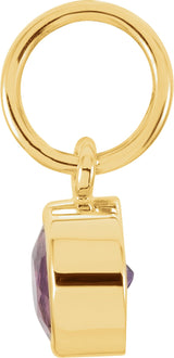 14K Yellow Gold Posh Mommy® Imitation Amethyst Charm/Pendant