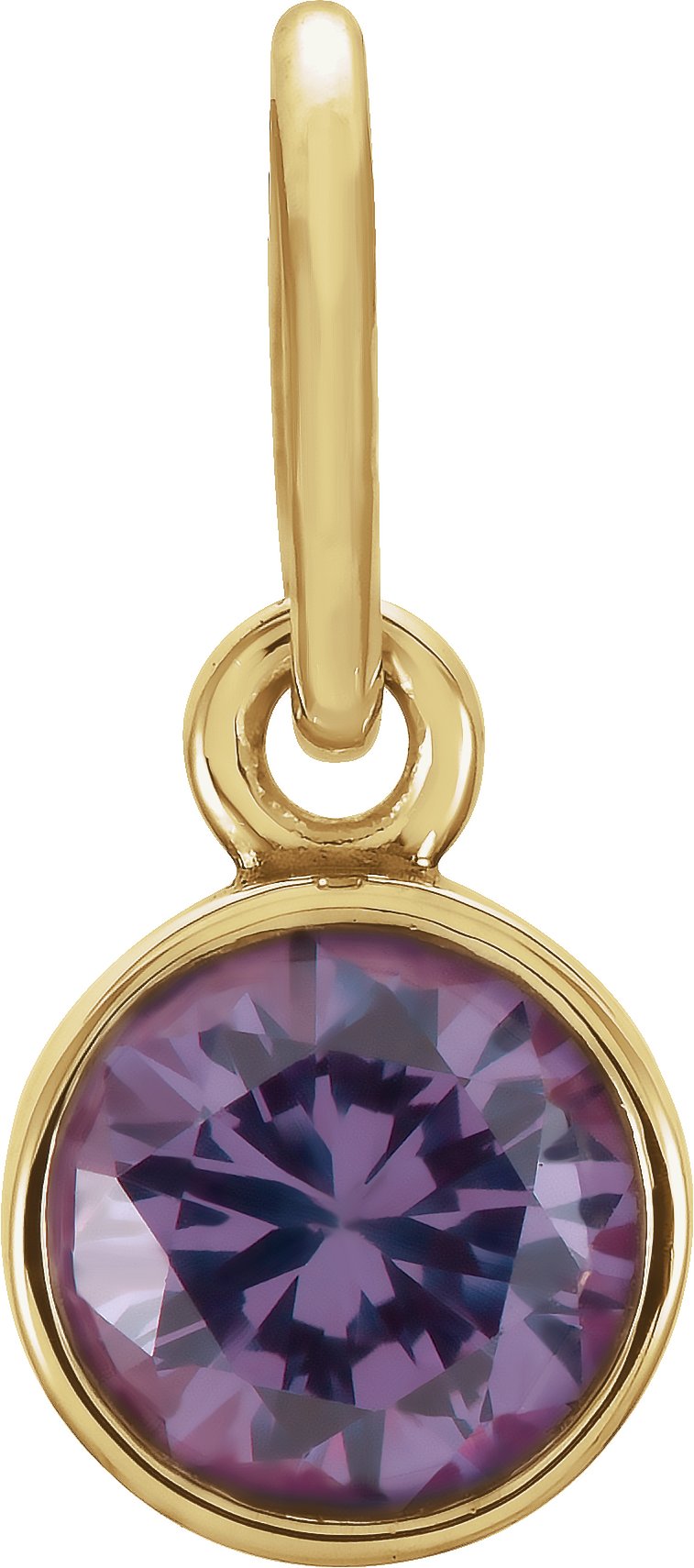 14K Yellow Gold Posh Mommy® Imitation Alexandrite Charm/Pendant