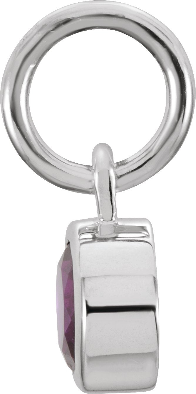 14K White Gold Posh Mommy® Imitation Garnet Charm/Pendant