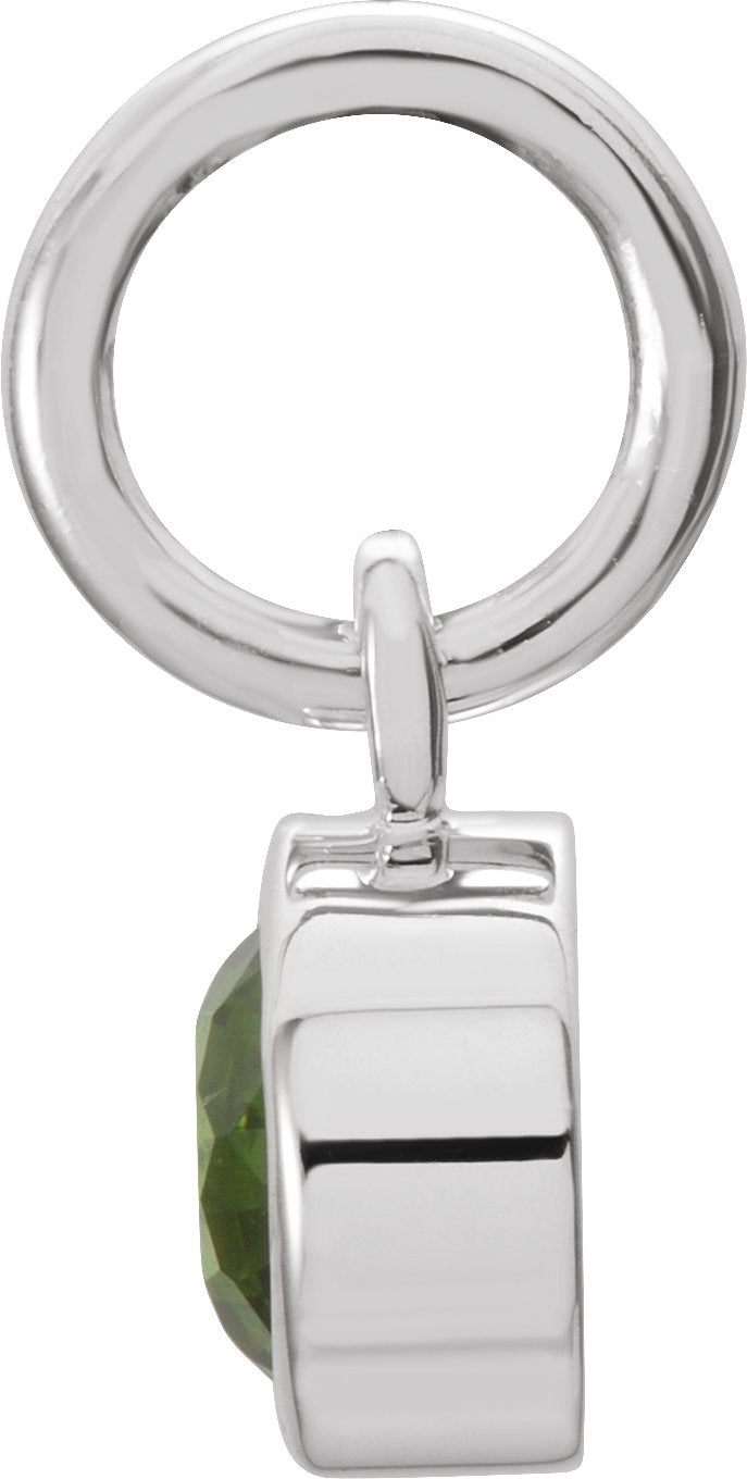 14K White Gold Posh Mommy® Imitation Peridot Charm/Pendant