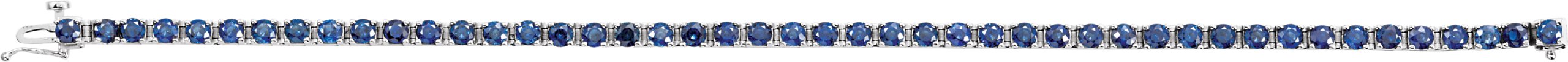 14K White Gold Natural Blue Sapphire Line 7" Bracelet