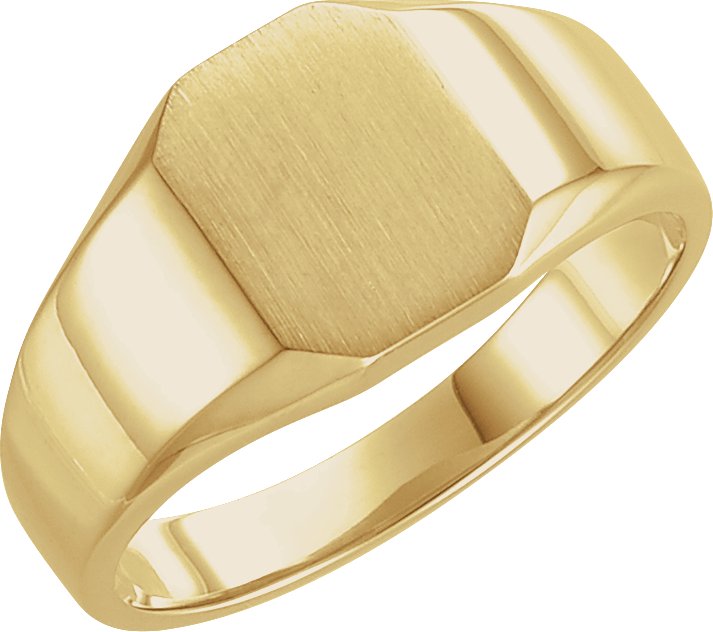 14K Yellow Gold 9x7 mm Octagon Signet Ring