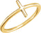 14K Yellow Gold Sideways Cross Ring
